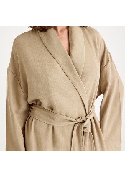 %100 Pamuk Şal Yaka Kadın Müslin Kimono fırsatları