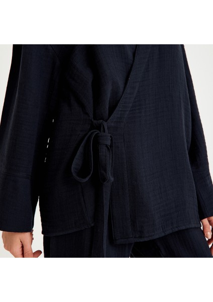 %100 Pamuk Içten Bağlamalı Kruvaze Kadın Müslin Kimono modelleri