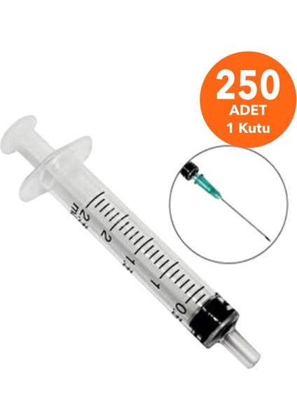 5ml 3 Parça Yeşil (Kısa Iğneli) Enjektör 21G x 16 mm