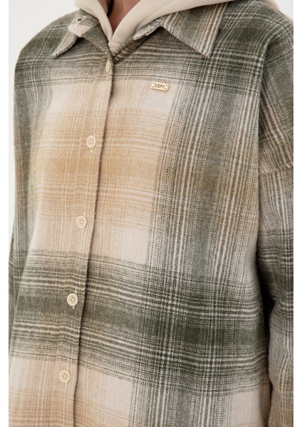 Kadın Haki Gömlek Desenli 50297439-VR027