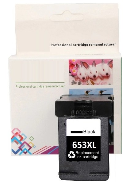 İnk HP 653XL-3YM75A (1275-2374-2375-2775-2776-2875-2876-2878-4276-4278-6075-6076-6475-6476) Muadil Siyah Kartuşu
