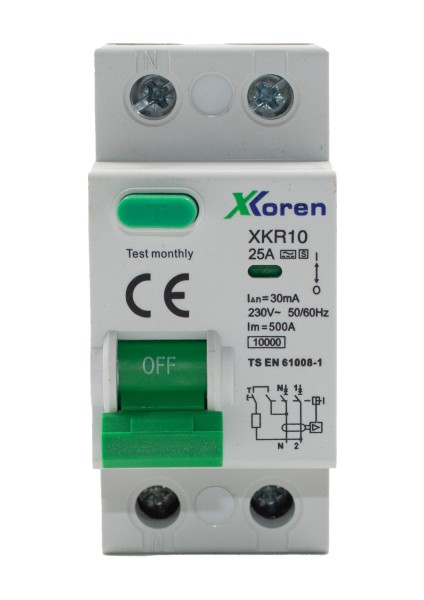 63A 10KA 30MA 2 Kutup (Elektronik-A Tip Hayat Koruma) Kaçak Akım Koruma Şalteri