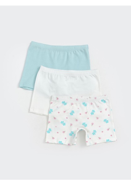 Yeni Sezon Baskılı Kız Çocuk Boxer 3'lü