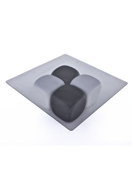 Modern Orta Sehpa & Küre Sehpa & Top Sehpa & Füme Kare Cam & 2 Siyah Zar - 2 Beyaz Zar modelleri