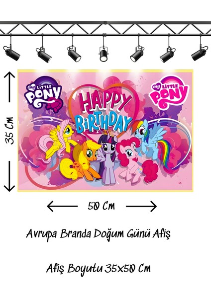 Little Pony Temalı Doğum Günü Afişi