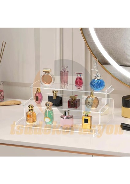 Parfüm Kozmetik Ekran Standı Cupcake Tutucu Yatak Odası Organizatör Merdiven Şekli Vitrin Rafı L