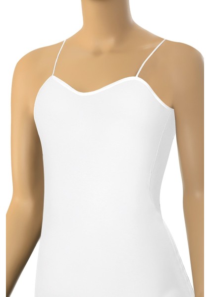 Kadın Atlet Ip Askılı Kalp Yaka (%96 Pamuk - %4 Elastan)