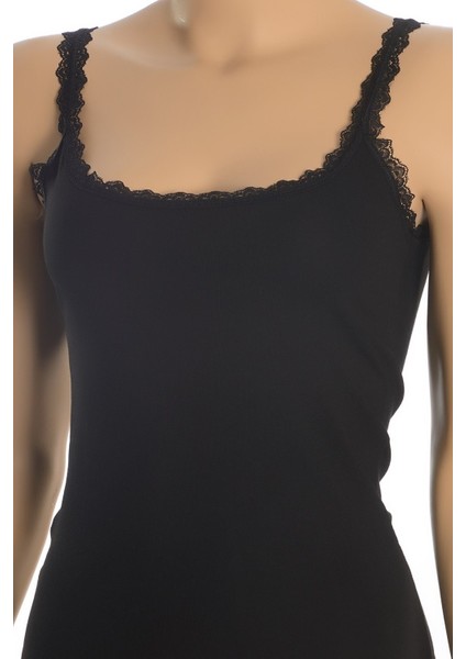 Kadın Atlet Ince Dantel Askılı (%96 Pamuk - %4 Elastan)