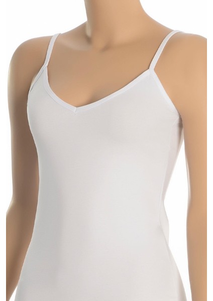 Kadın Atlet Ip Askılı V Yaka (%96 Pamuk - %4 Elastan)