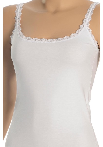 Kadın Atlet Ince Dantel Askılı (%96 Pamuk - %4 Elastan)