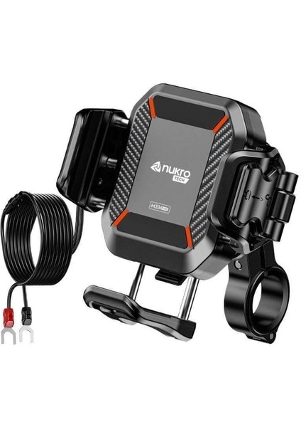 M33 Plus Titreşim Modüllü Telefon Tutucu (Kablosuz ve Type-C Şarjlı )