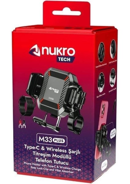M33 Plus Titreşim Modüllü Telefon Tutucu (Kablosuz ve Type-C Şarjlı ) fırsatları
