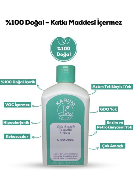 🌿 Doğal Içerikli Çok Amaçlı Temizlik Sirkesi – Güçlü, Güvenli ve Çevre Dostu Temizlik! fiyatları