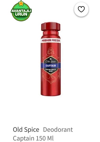 Captain Deodorant 150 ml Erkekler İçin Meyvemsi Koku 48 Saat Taze Kalma