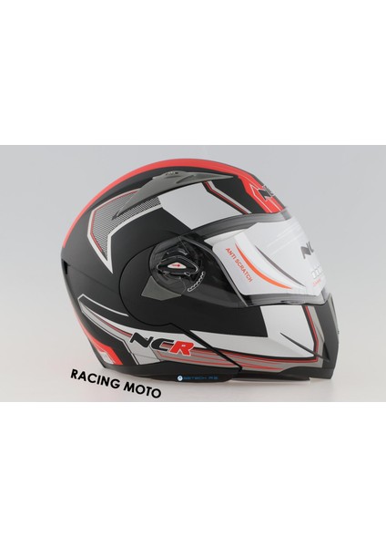 Çene Açılır Kask Kırmızı (Ece Belgeli) Sticker Hediyeli fırsatları