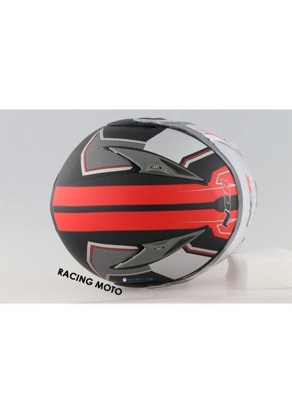 Çene Açılır Kask Kırmızı (Ece Belgeli) Sticker Hediyeli