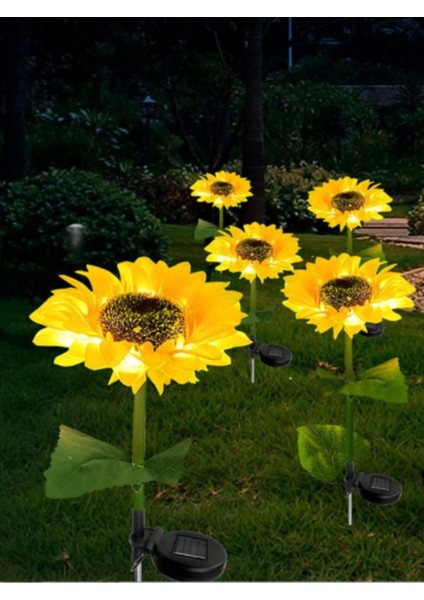 2 Adet Solar Güneş Enerjili Ayçiçeği Bahçe Aydınlatma Dekorasyon Işığı 2 Adet modelleri