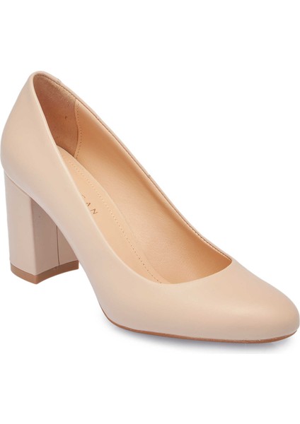 Nude Hakiki Deri Kadın Topuklu Ayakkabı - K25I1AY67794-Q0C