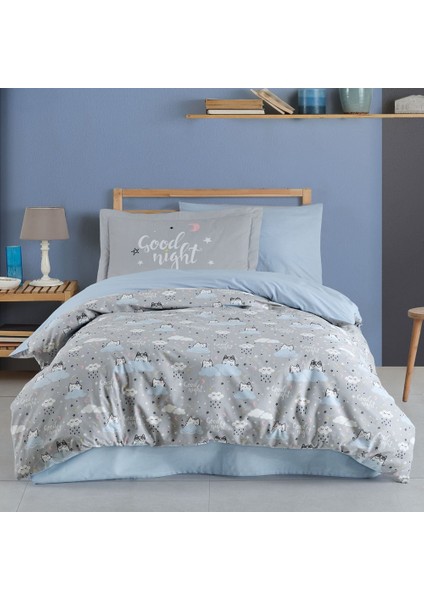 Daisy Gri - Poplin Studio Nevresim Takımı