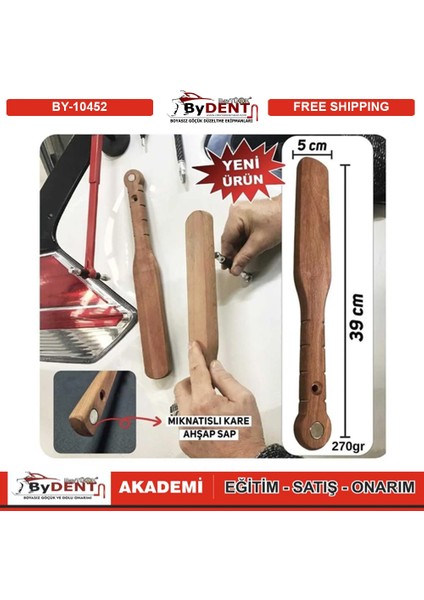 Boyasız Göçük Düzeltme Ahşap Çekiç 39X5CM Mıknatıslı
