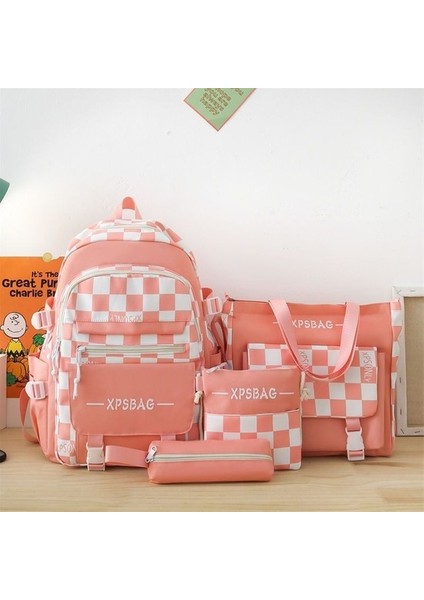 Dört Parça Okul Çantası Kız Öğrenci Sırt Çantası Üçüncü ve Altıncı Sınıf Ortaokul Sırt Çantası (Yurt Dışından)