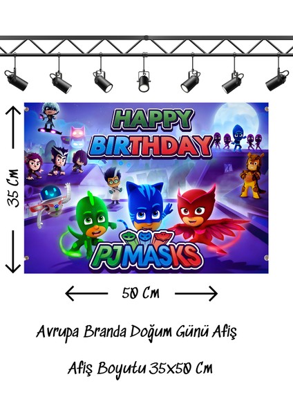 Pj Maskeliler Pj Maske Temalı Doğum Günü Afişi