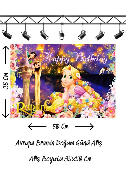 Rapunzel Temalı Doğum Günü Afişi