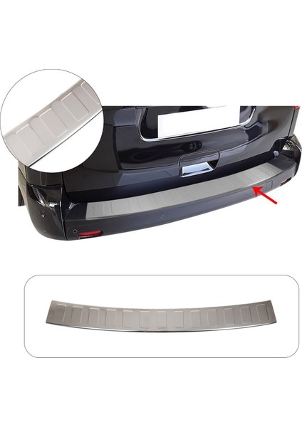 Opel Zafira Life Uyumlu 2016 Krom Arka Tampon Üstü Koruma Paslanmaz Çelik