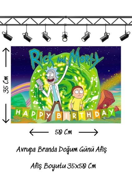 Rick And Morty Temalı Doğum Günü Afişi