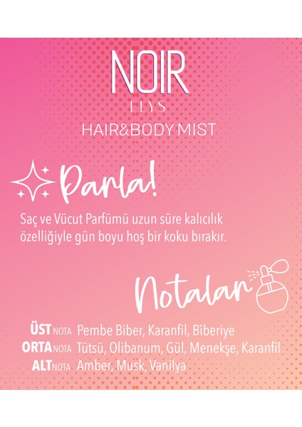 Noir Elys Hair & Body Mist (Saç & Vücut Spreyi) 100 ml fiyatları