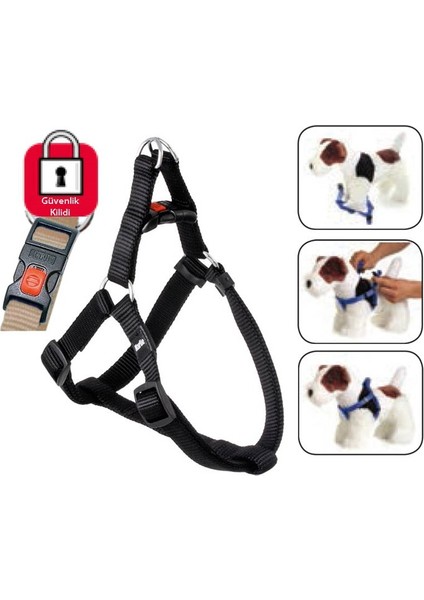 Kilitli Göğüs Tasma L 60-90Cm Siyah