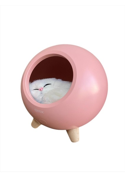 Şarjlı Edilebilir Dekoratif Masa Lambası Kedili Ahşap fiyatları