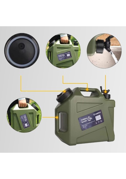 Galon Air Pe Musluklu Su Bidonu 18 Litre Yeşil