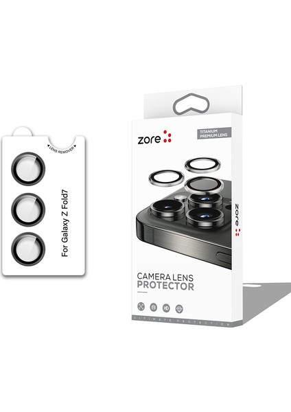 Galaxy Uyumlu Z Fold 7 Zore Cl-12 Premium Safir Parmak Izi Bırakmayan Anti-Reflective Kamera Lens Koruyucu