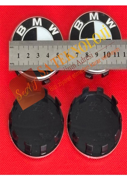 Bmw Jant Göbeği Logo 4 Adet (Siyah Beyaz 56MM-68MM) fiyatları
