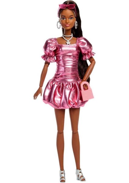 Deluxe Style, Metalik Pembe Elbiseli Bebek JFP41 fiyatları