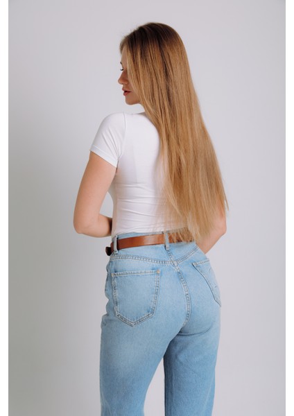 Kadın El Yapımı Casual Tarz 100% Hakiki Deri Kemeri Camel (Taba) Renk indirimleri