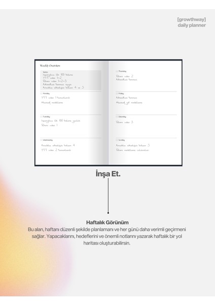 Daily Planner - A5 Süresiz Aylık, Haftalık ve Günlük Planlayıcı - Krem indirimleri