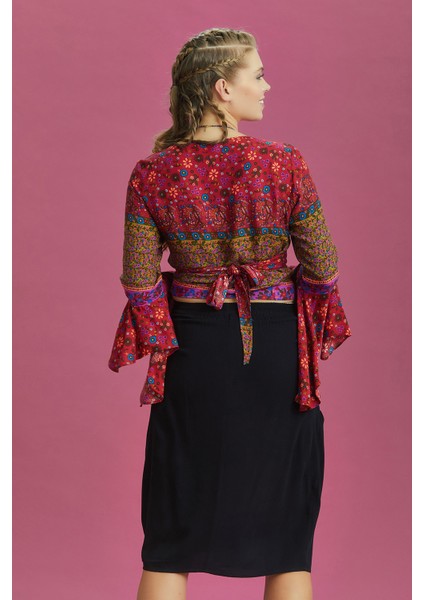 Ispanyol Kol Crop Bluz indirimleri