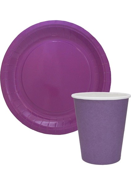 Karton Tabak Bardak Set Doğum Günü Parti Seti Mor 8 Adet fiyatları
