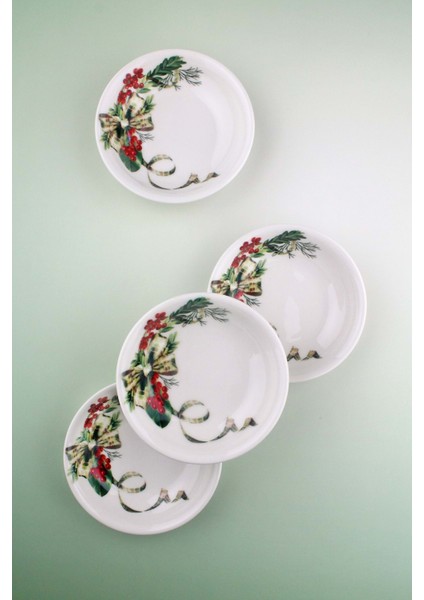 Green Bow 4 Parça Porselen Çerezlik