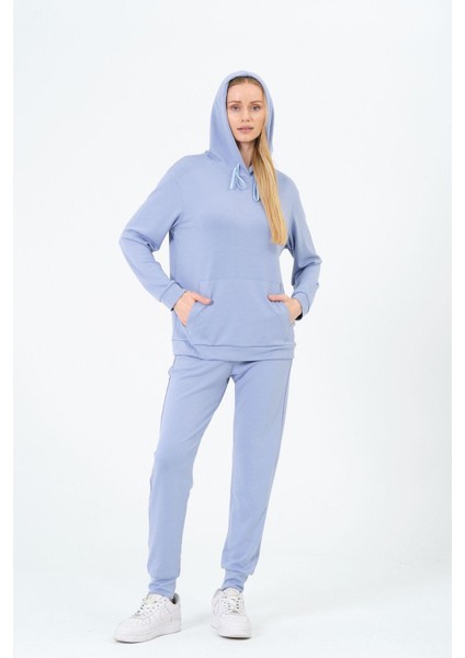 Kadın Yumuşak Kumaş Kapşonlu Eşofman Takımı modelleri