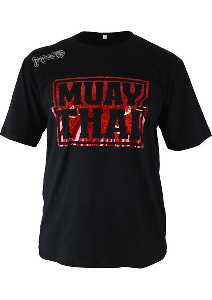 TX8523 Muaythai Tişört Parlak Kırmızı Baskılı Muay Thai Tişörtü