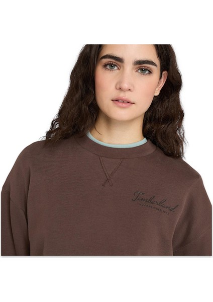 TB0A41ZB Lush Comfort Crew Sweat Kahverengi Kadın Sweatshirt modelleri