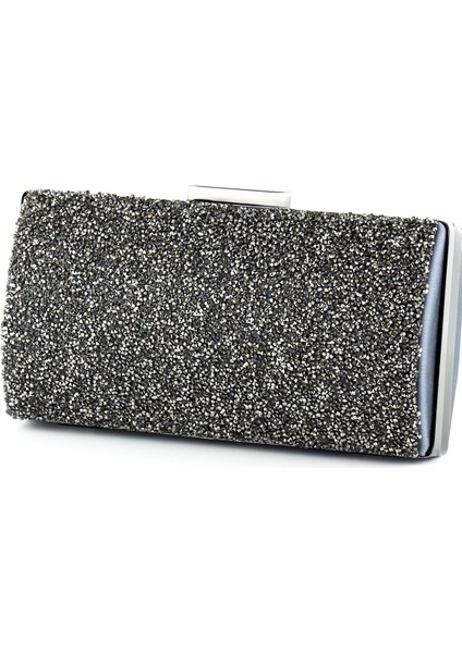 Antrasit Saten Kristal Granül Taşlı Metal Saplı Abiye El Çantası fırsatları