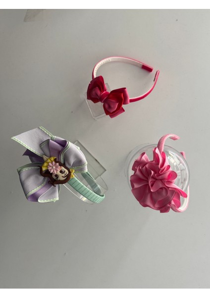 Kız Çocuk 3’lü Taç Seti – Fiyonklu ve Çiçek Desenli Renkli Modeller indirimleri