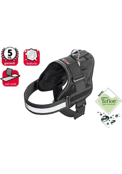 Teflon Reflektörlü İsimli.Göğüs Tasması M 55-68Cm Siyah
