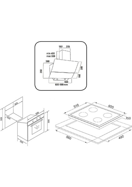 Basic Eğik Beyaz Ankastre Set (ED401-EO330-EF200) indirimleri