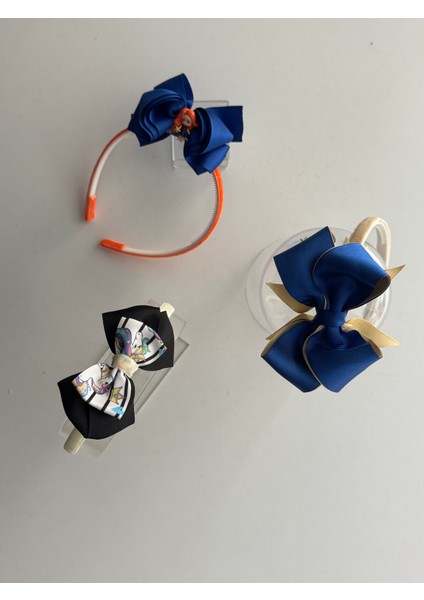 Kız Çocuk 3’lü Taç Seti – Fiyonklu ve Çiçek Desenli Renkli Modeller