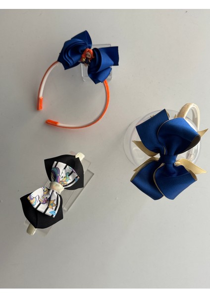 Kız Çocuk 3’lü Taç Seti – Fiyonklu ve Çiçek Desenli Renkli Modeller fiyatları